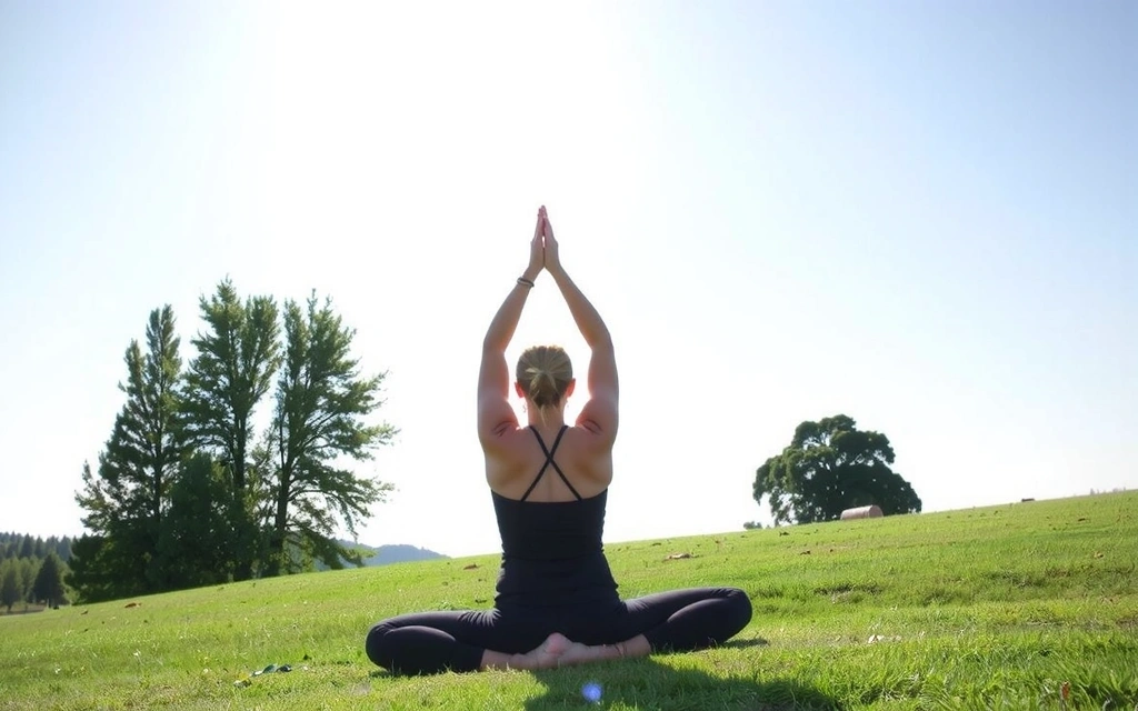 A person in a calm yoga pose, demonstrating serenity